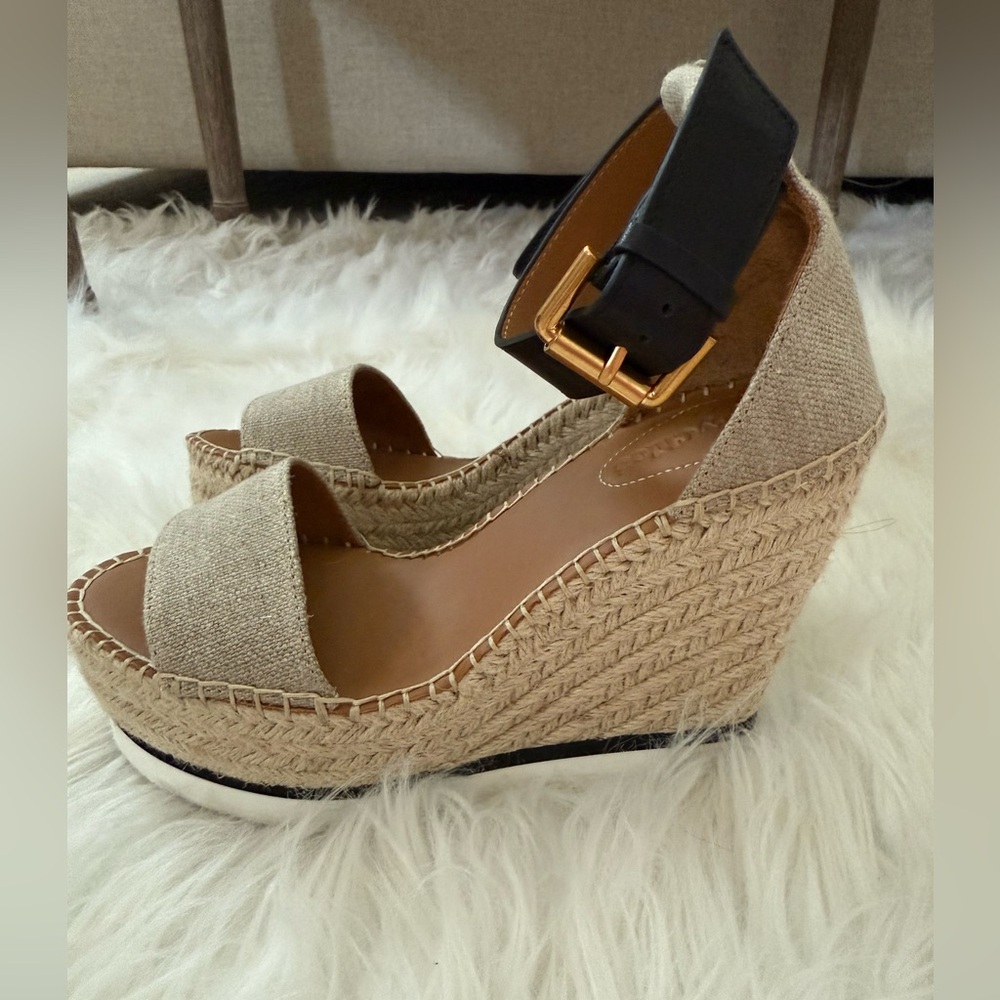See By Chloe Glyn Espadrille Platform Wedge Sandals - Picture 5 of 9